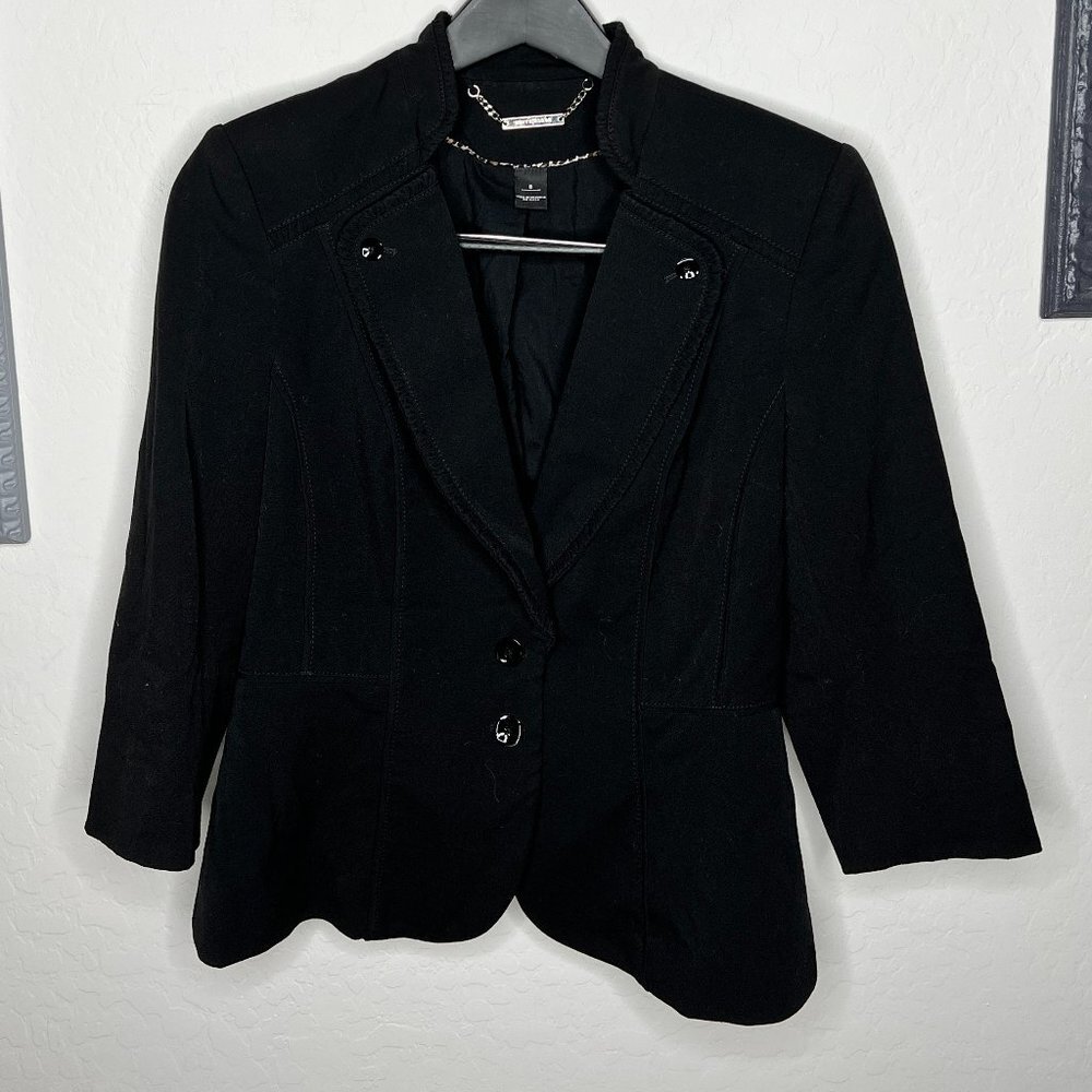 White House Black Market Ruffled Collar 3/4 Sleeve Blazer - Size 8